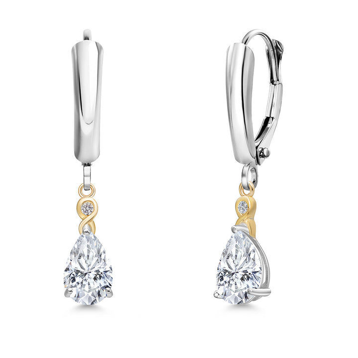 Earrings in 925 Sterling Silver and 10K Yellow Gold