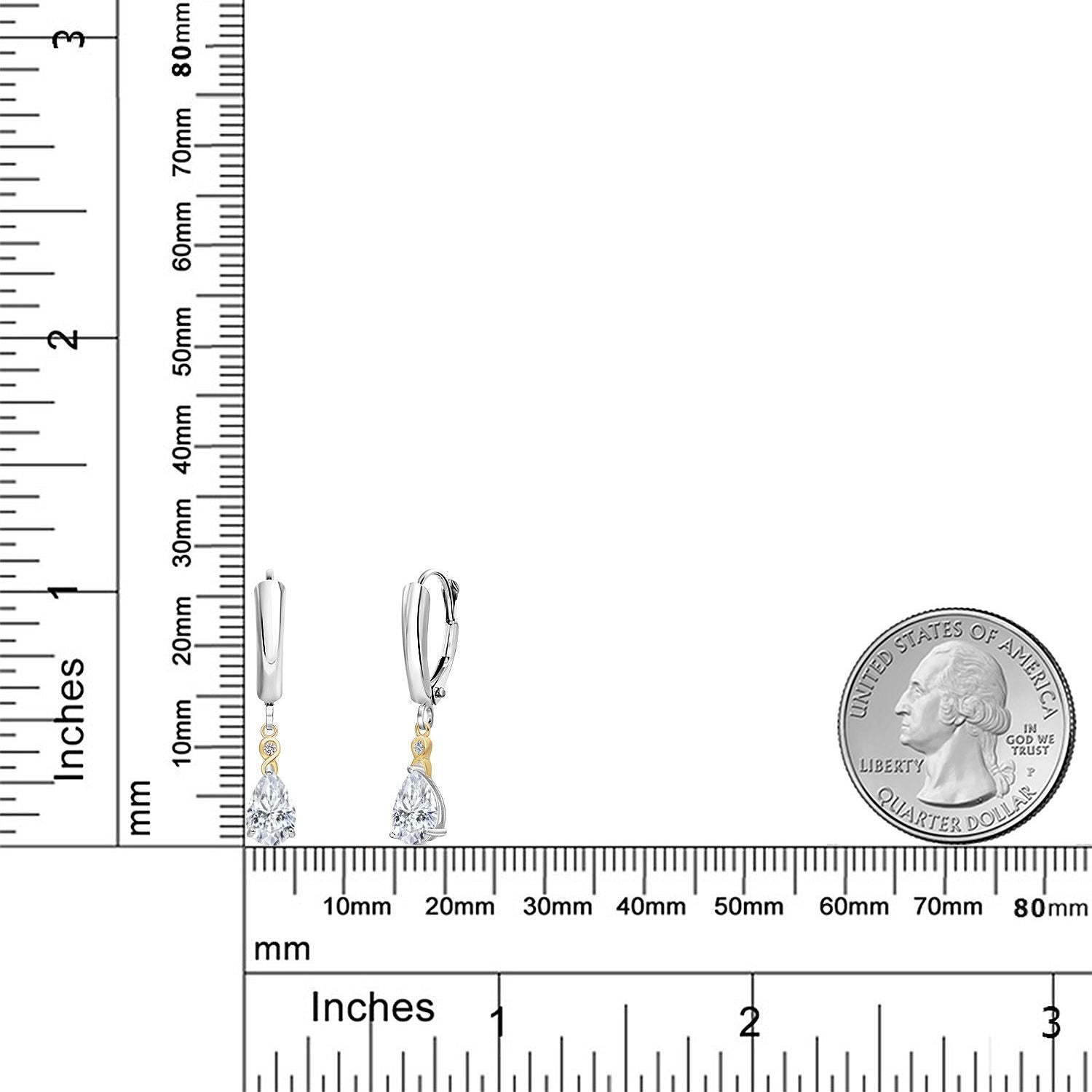 Earrings in 925 Sterling Silver and 10K Yellow Gold