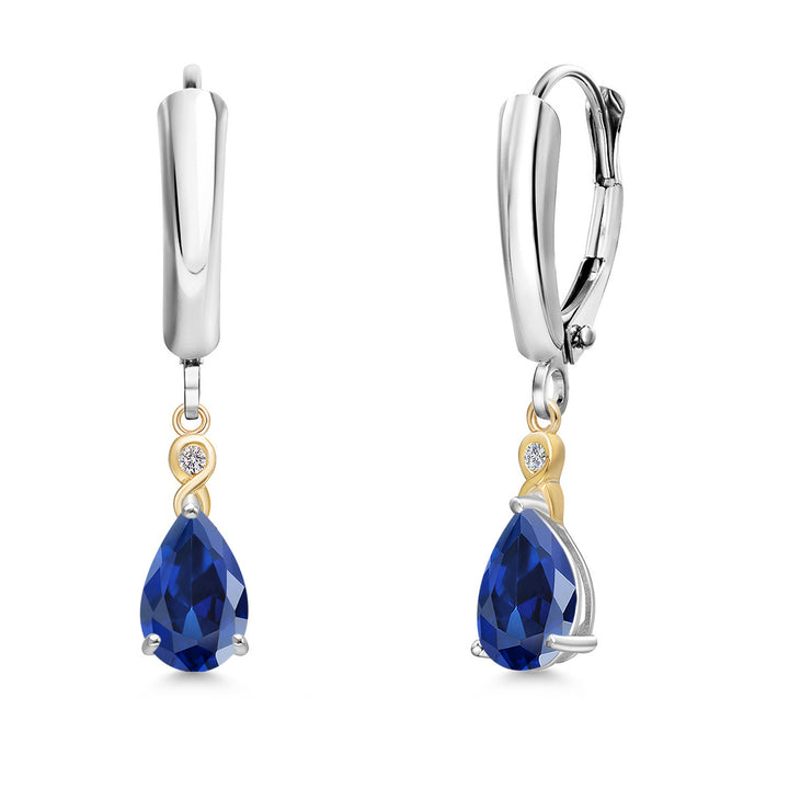 Earrings in 925 Sterling Silver and 10K Yellow Gold