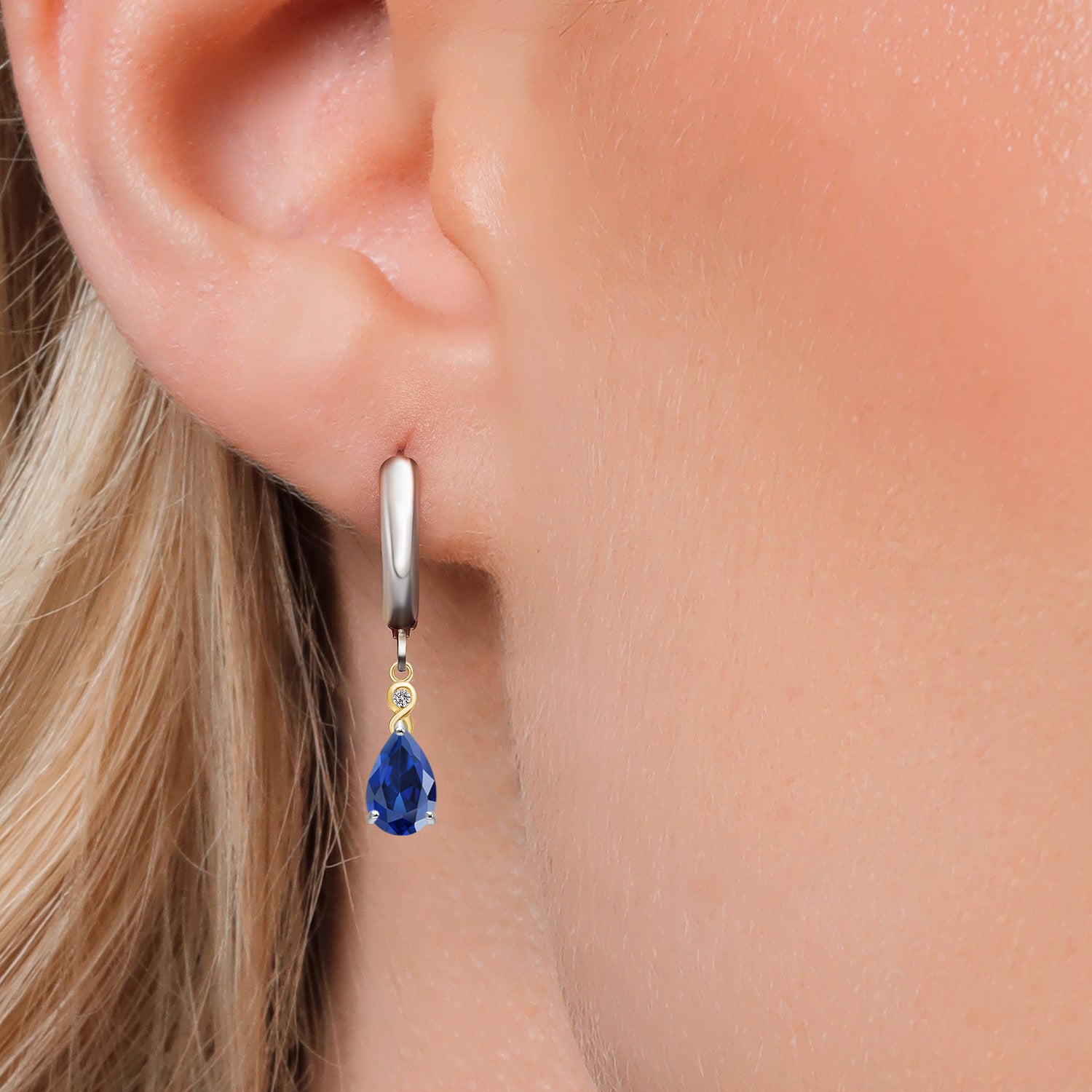 Earrings in 925 Sterling Silver and 10K Yellow Gold