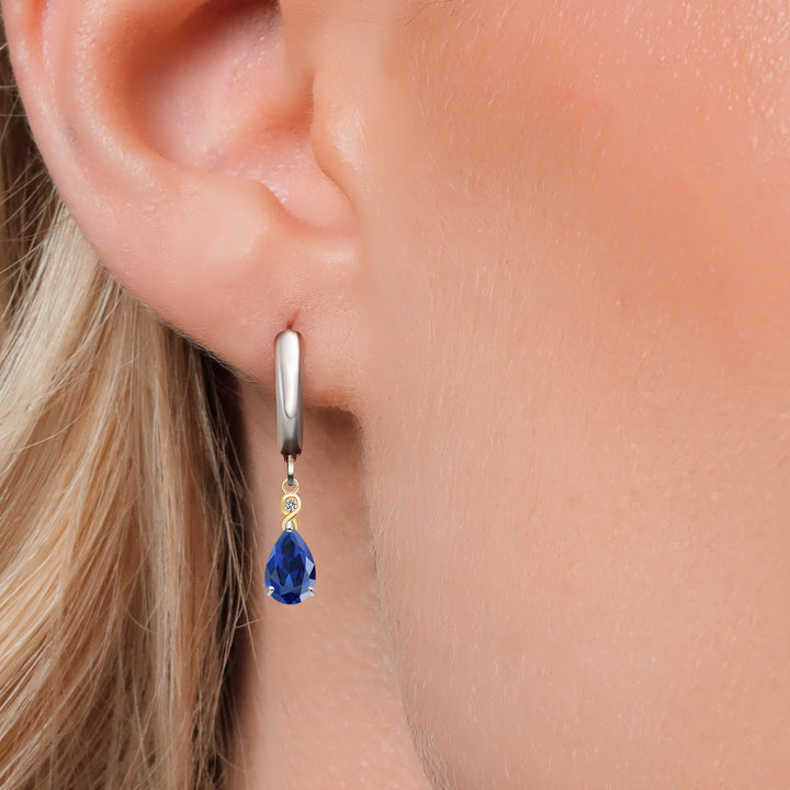 Earrings in 925 Sterling Silver and 10K Yellow Gold