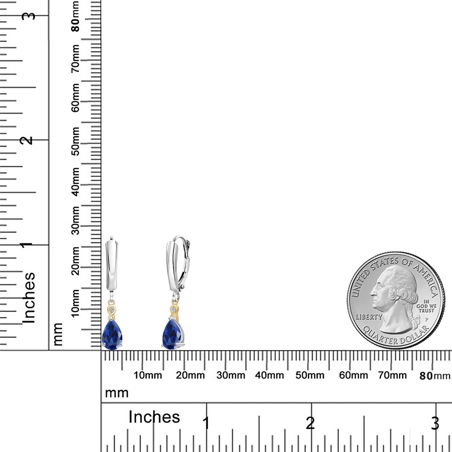 Earrings in 925 Sterling Silver and 10K Yellow Gold