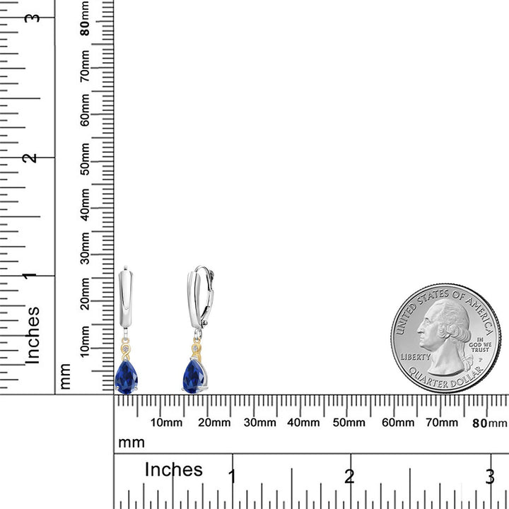 Earrings in 925 Sterling Silver and 10K Yellow Gold