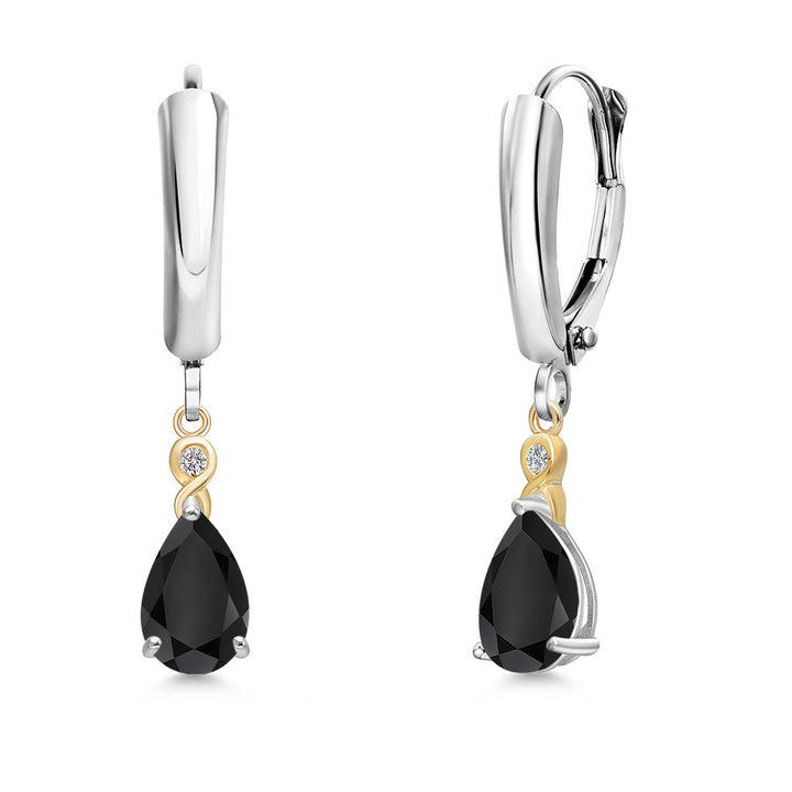 Earrings in 925 Sterling Silver and 10K Yellow Gold