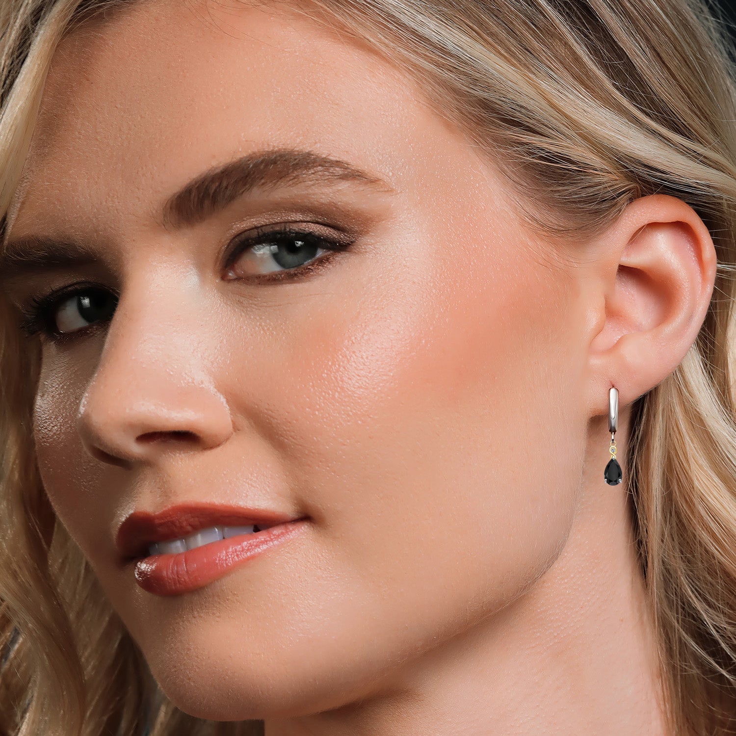 Earrings in 925 Sterling Silver and 10K Yellow Gold