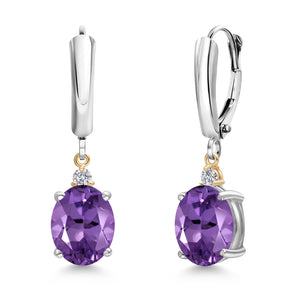 Earrings in 925 Sterling Silver and 10K Yellow Gold
