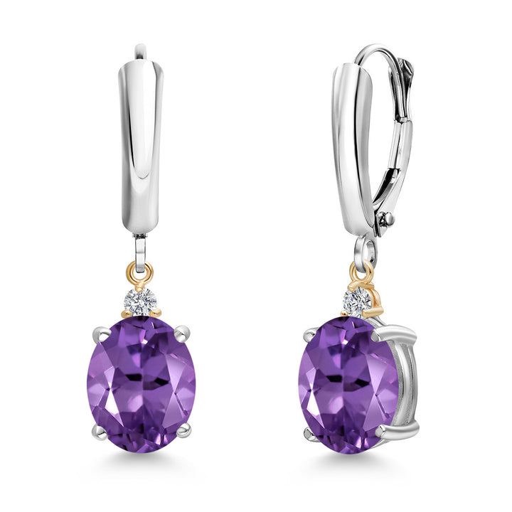 Earrings in 925 Sterling Silver and 10K Yellow Gold