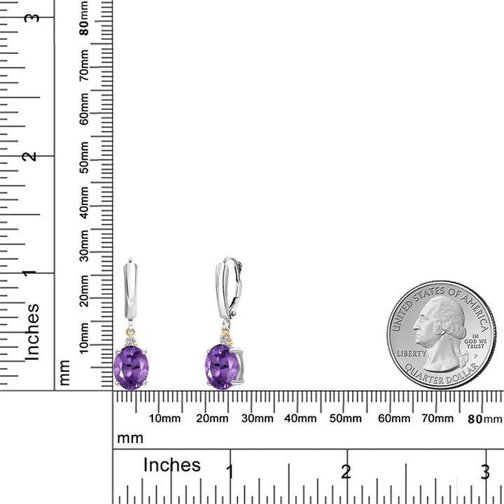 Earrings in 925 Sterling Silver and 10K Yellow Gold