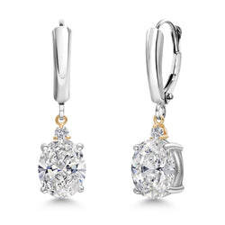 Earrings in 925 Sterling Silver and 10K Yellow Gold