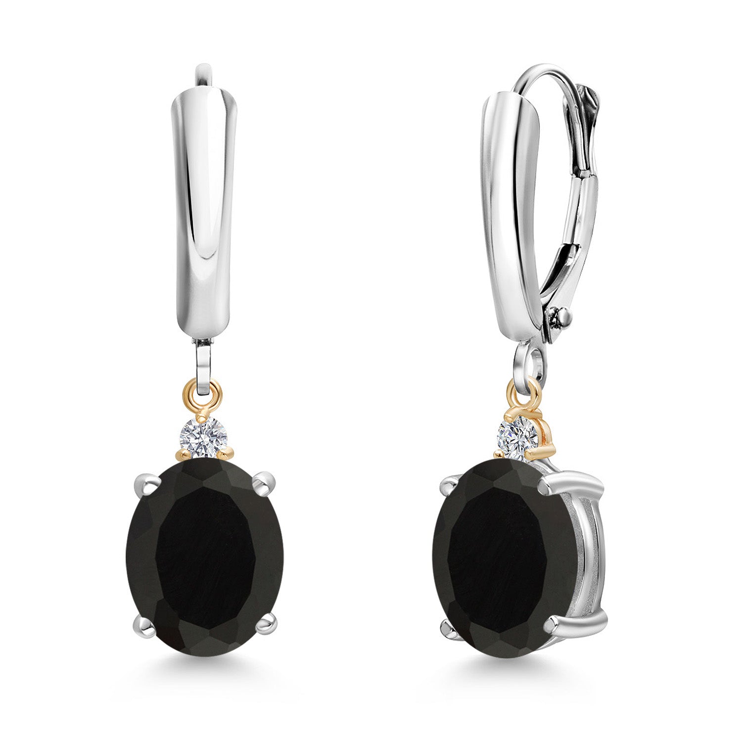 Earrings in 925 Sterling Silver and 10K Yellow Gold