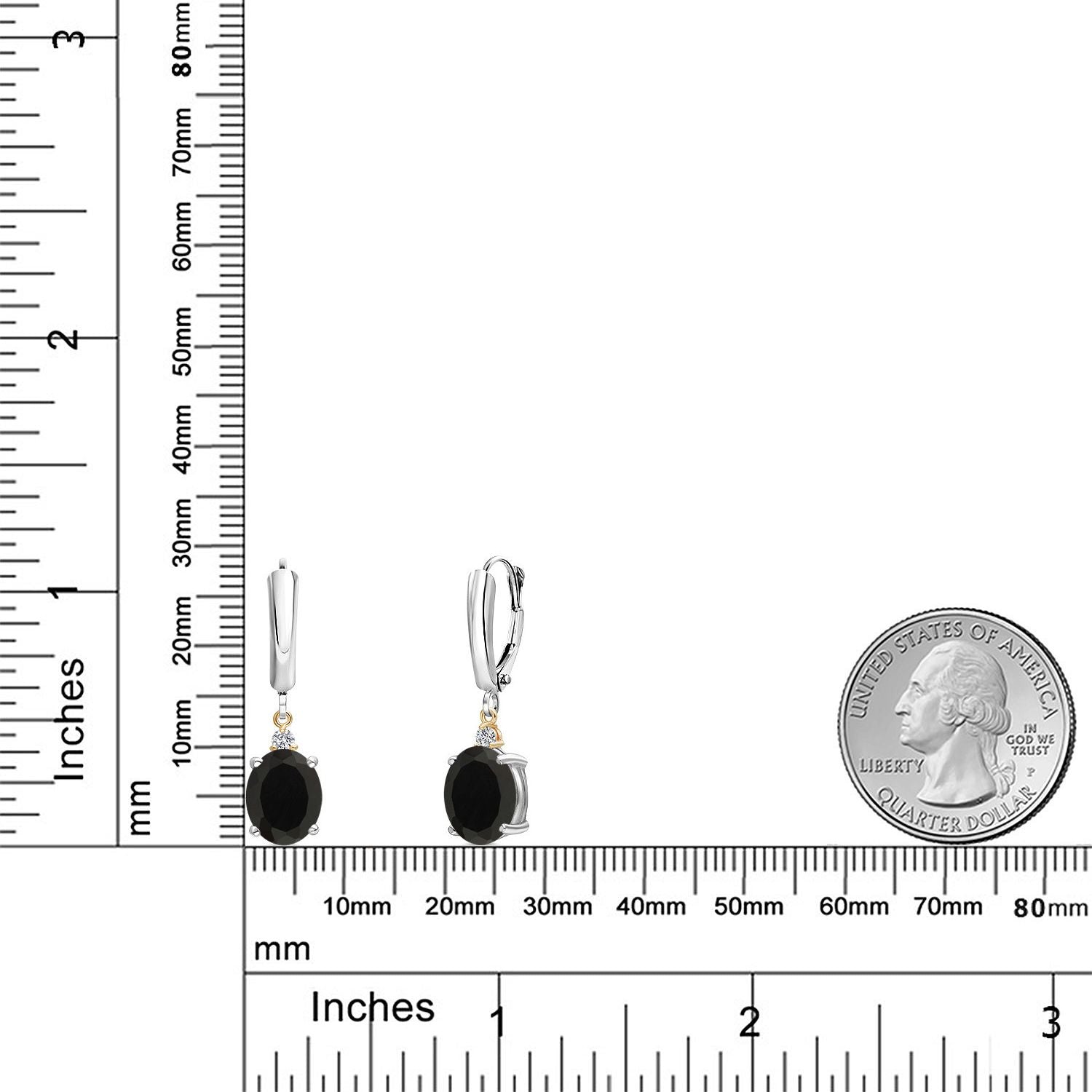 Earrings in 925 Sterling Silver and 10K Yellow Gold