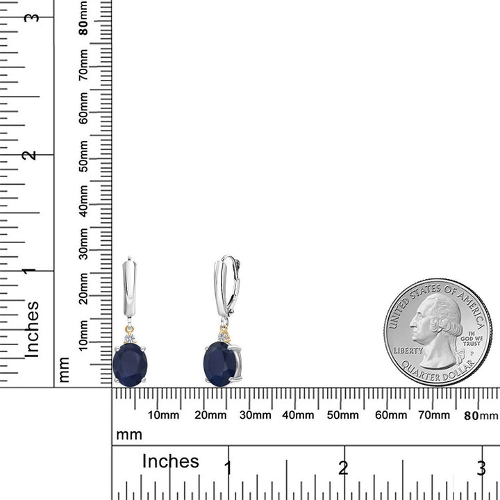 Earrings in 925 Sterling Silver and 10K Yellow Gold