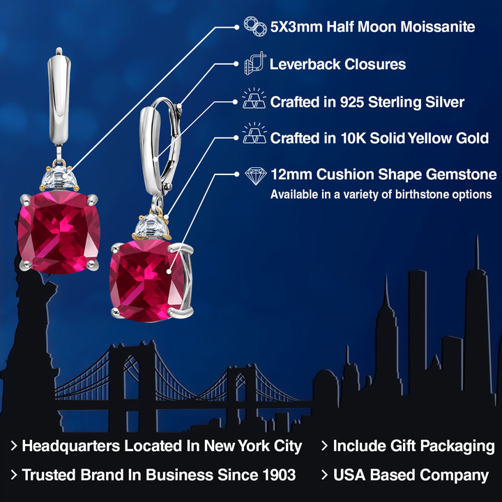 Earrings in 925 Sterling Silver and 10K Yellow Gold
