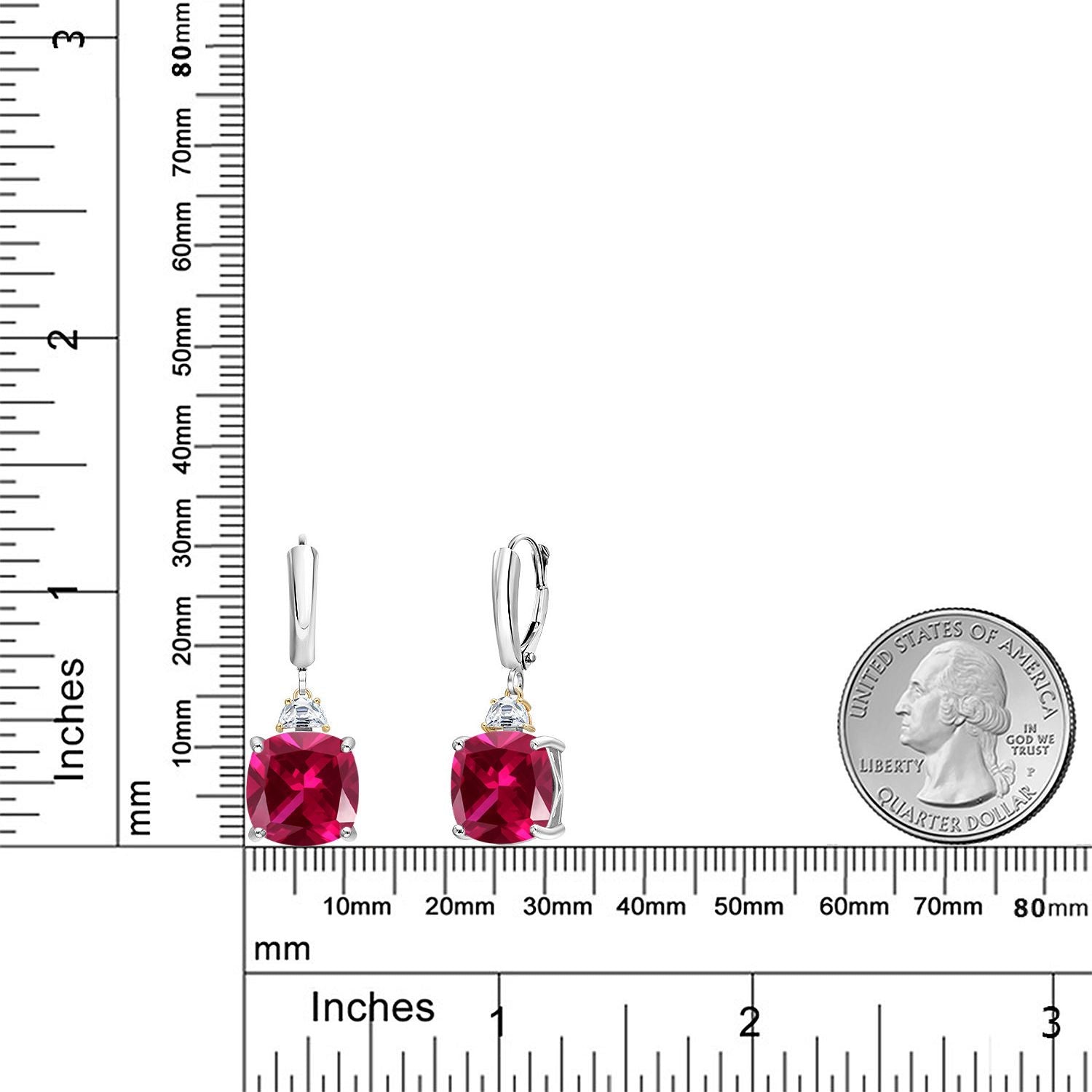 Earrings in 925 Sterling Silver and 10K Yellow Gold