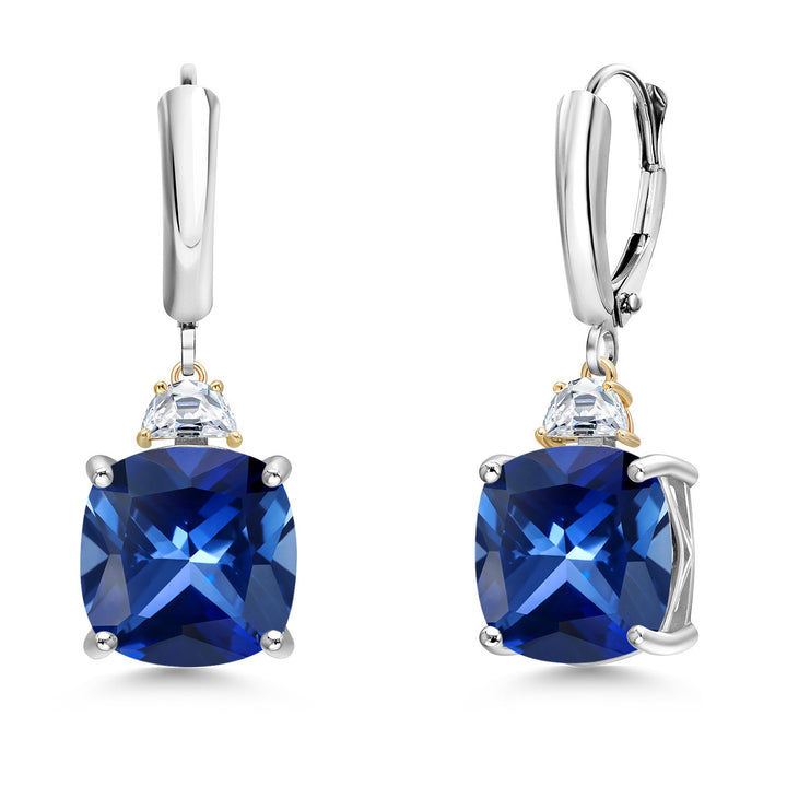 Earrings in 925 Sterling Silver and 10K Yellow Gold