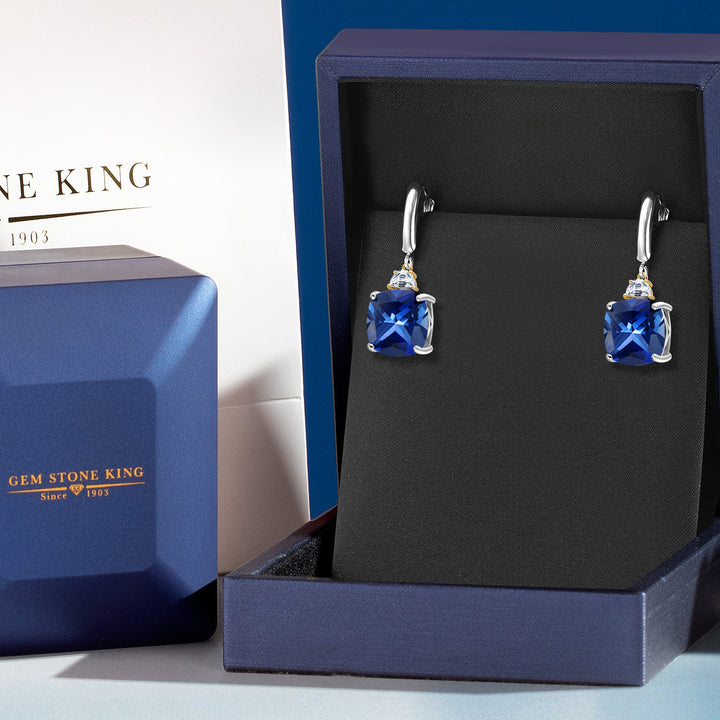 Earrings in 925 Sterling Silver and 10K Yellow Gold