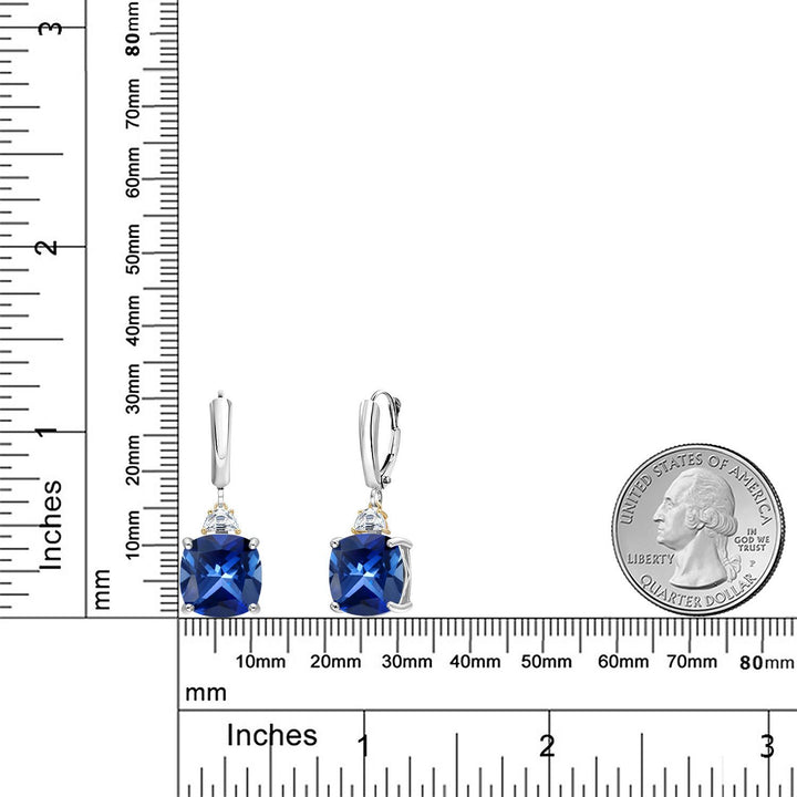 Earrings in 925 Sterling Silver and 10K Yellow Gold