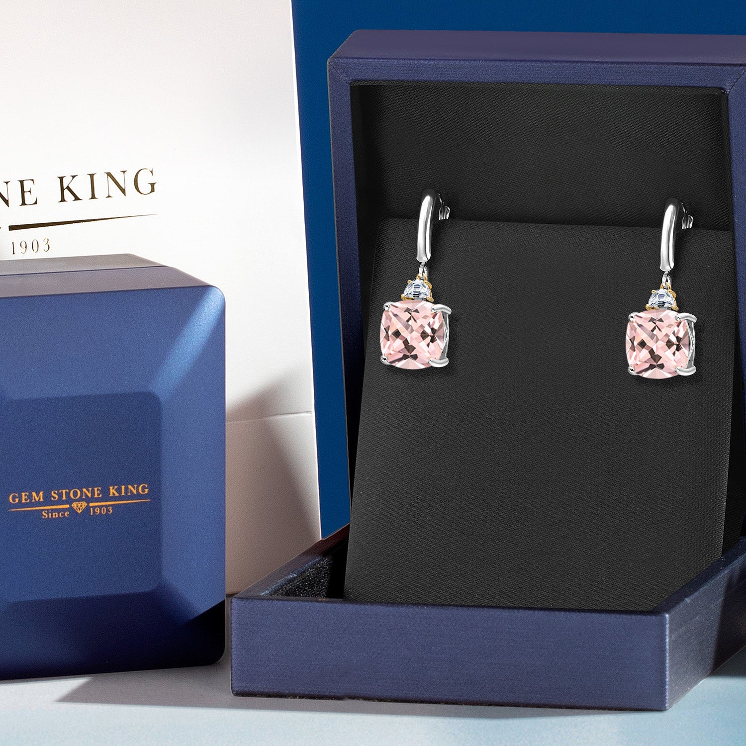 Earrings in 925 Sterling Silver and 10K Yellow Gold