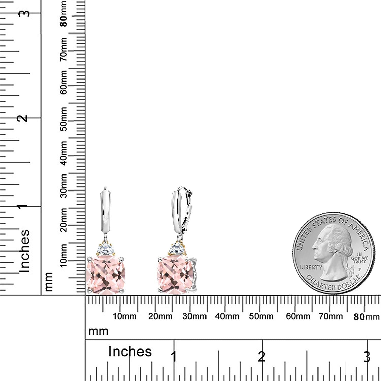Earrings in 925 Sterling Silver and 10K Yellow Gold