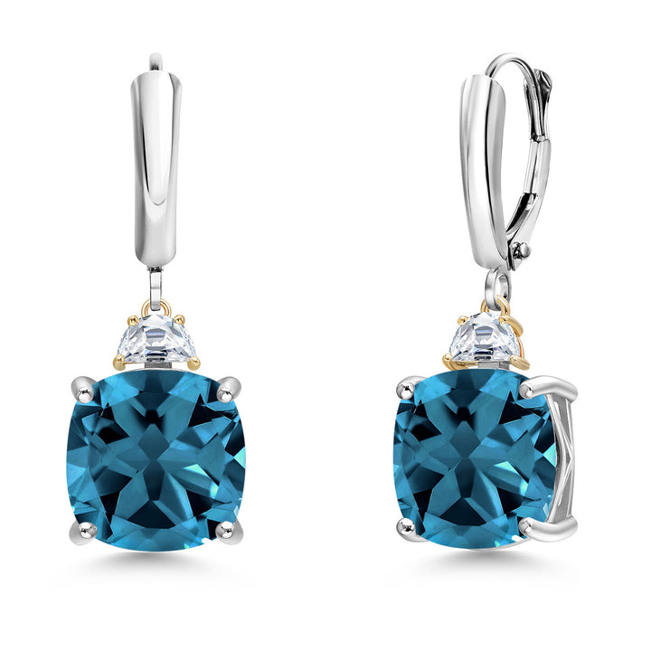 Earrings in 925 Sterling Silver and 10K Yellow Gold