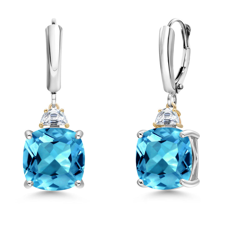 Earrings in 925 Sterling Silver and 10K Yellow Gold