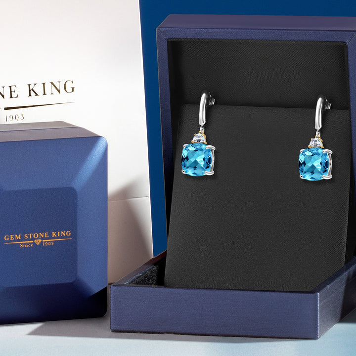 Earrings in 925 Sterling Silver and 10K Yellow Gold