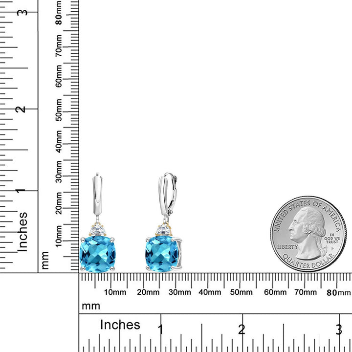 Earrings in 925 Sterling Silver and 10K Yellow Gold