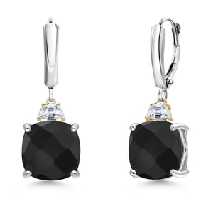 Earrings in 925 Sterling Silver and 10K Yellow Gold