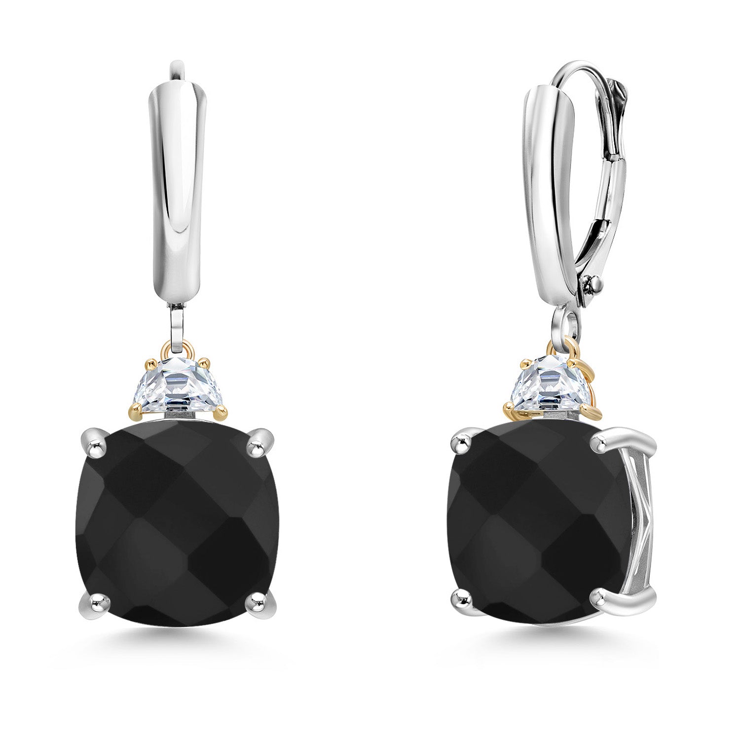 Earrings in 925 Sterling Silver and 10K Yellow Gold