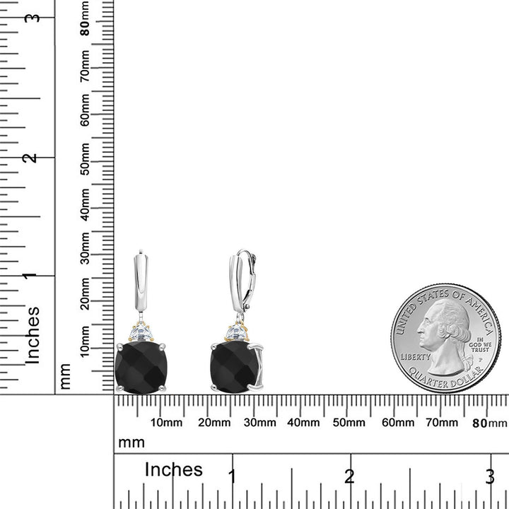 Earrings in 925 Sterling Silver and 10K Yellow Gold