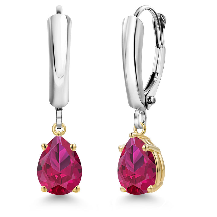 Earrings in 925 Sterling Silver and 10K Yellow Gold