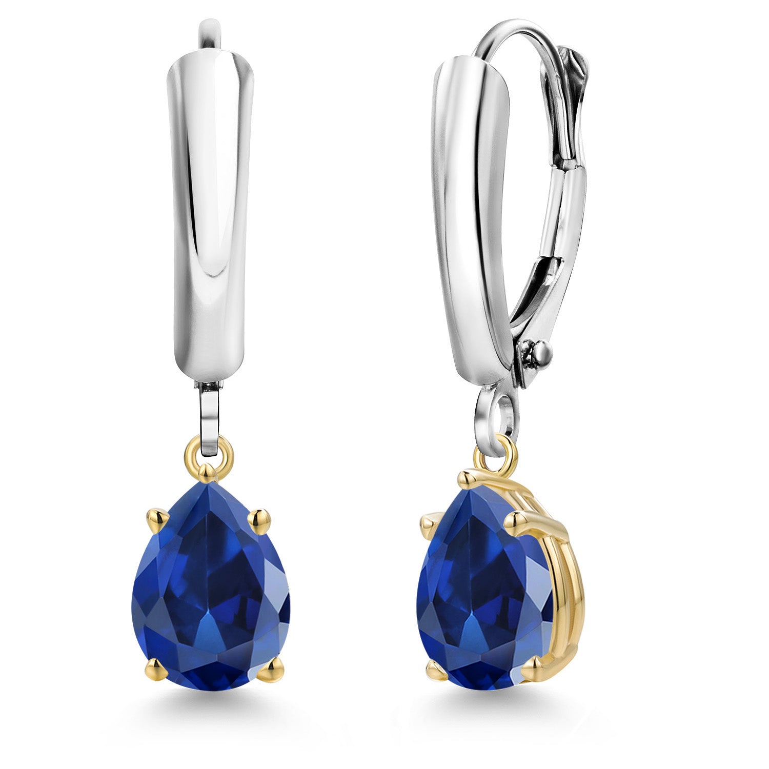 Earrings in 925 Sterling Silver and 10K Yellow Gold