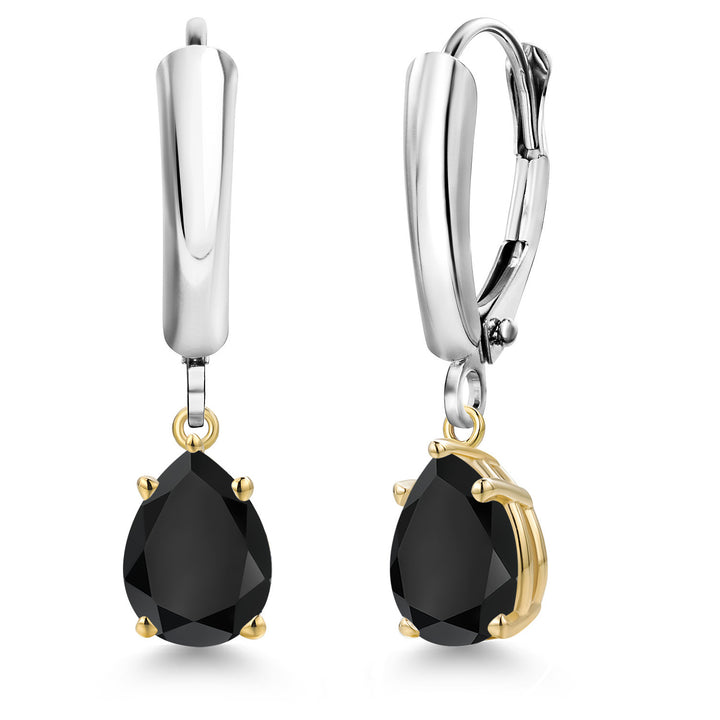 Earrings in 925 Sterling Silver and 10K Yellow Gold