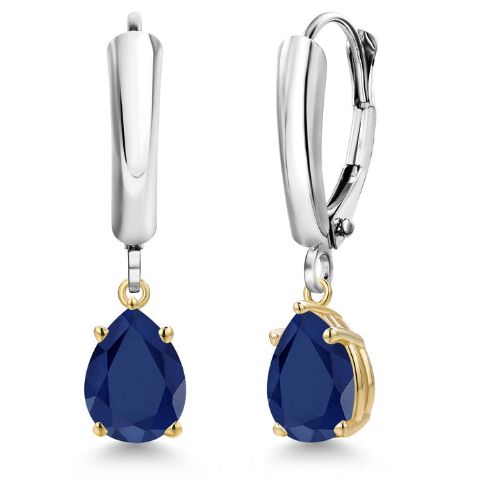 Earrings in 925 Sterling Silver and 10K Yellow Gold