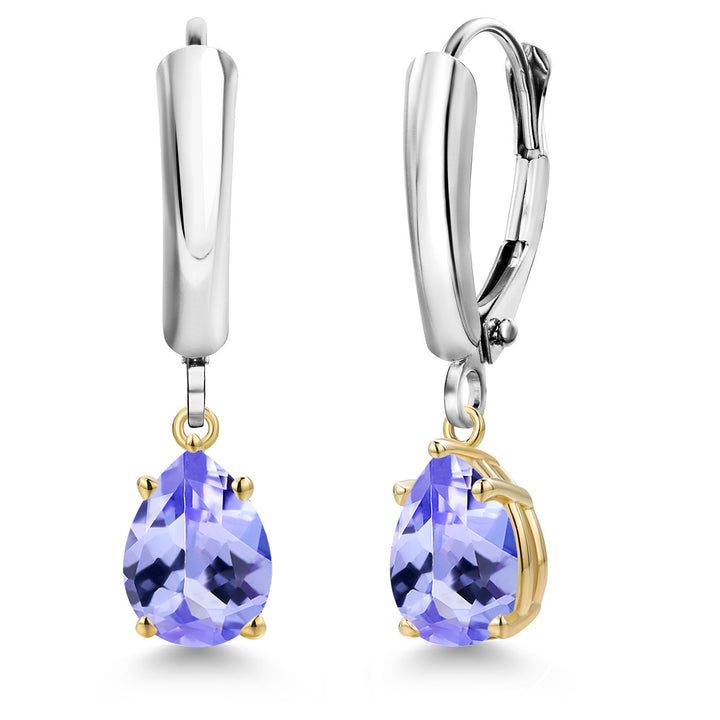 Earrings in 925 Sterling Silver and 10K Yellow Gold