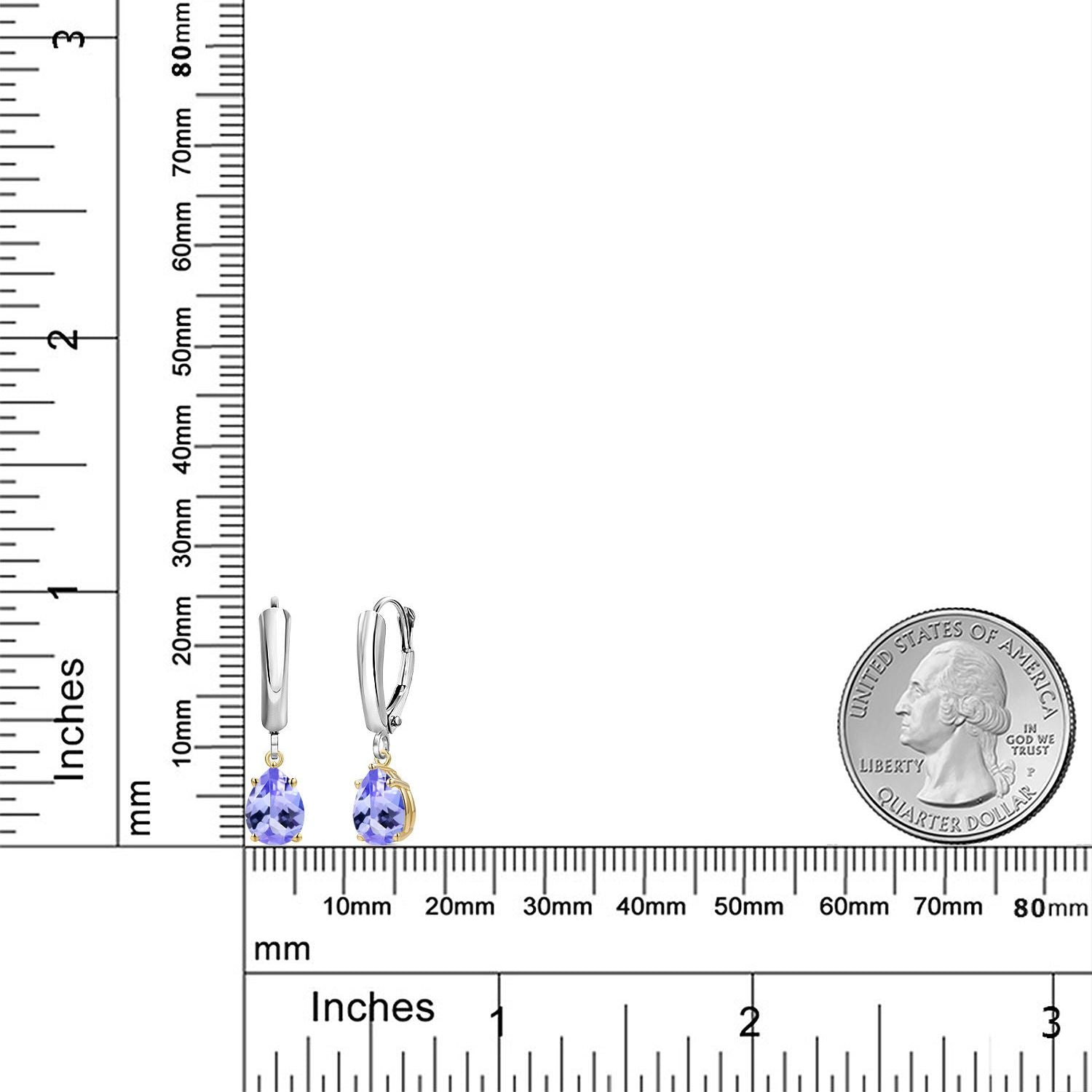 Earrings in 925 Sterling Silver and 10K Yellow Gold