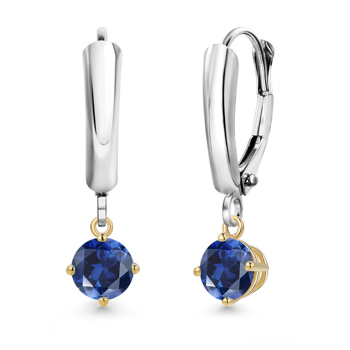 Earrings in 925 Sterling Silver and 10K Yellow Gold