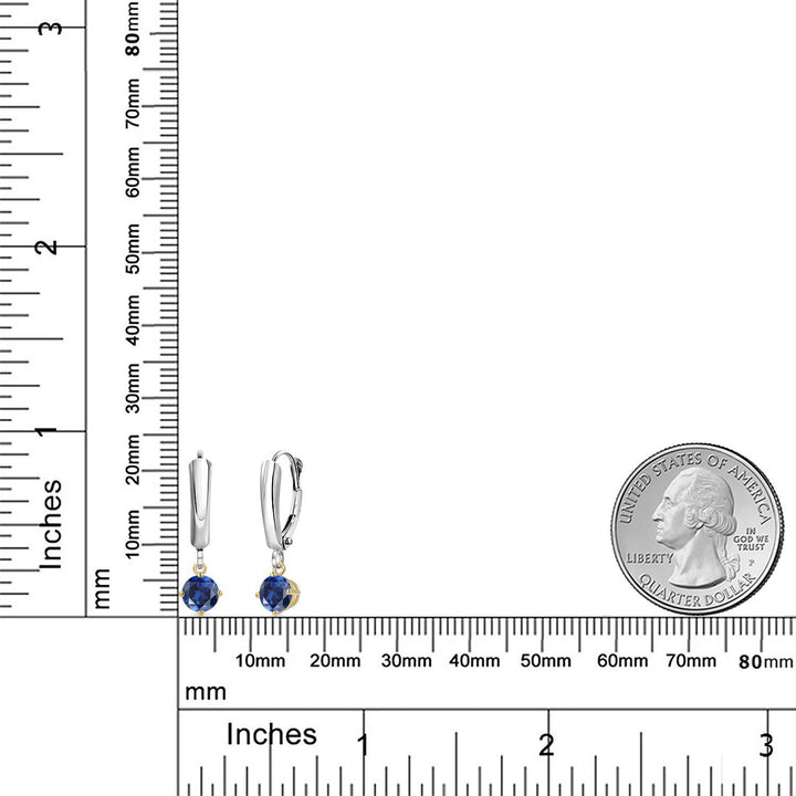 Earrings in 925 Sterling Silver and 10K Yellow Gold
