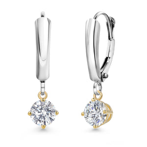 Earrings in 925 Sterling Silver and 10K Yellow Gold