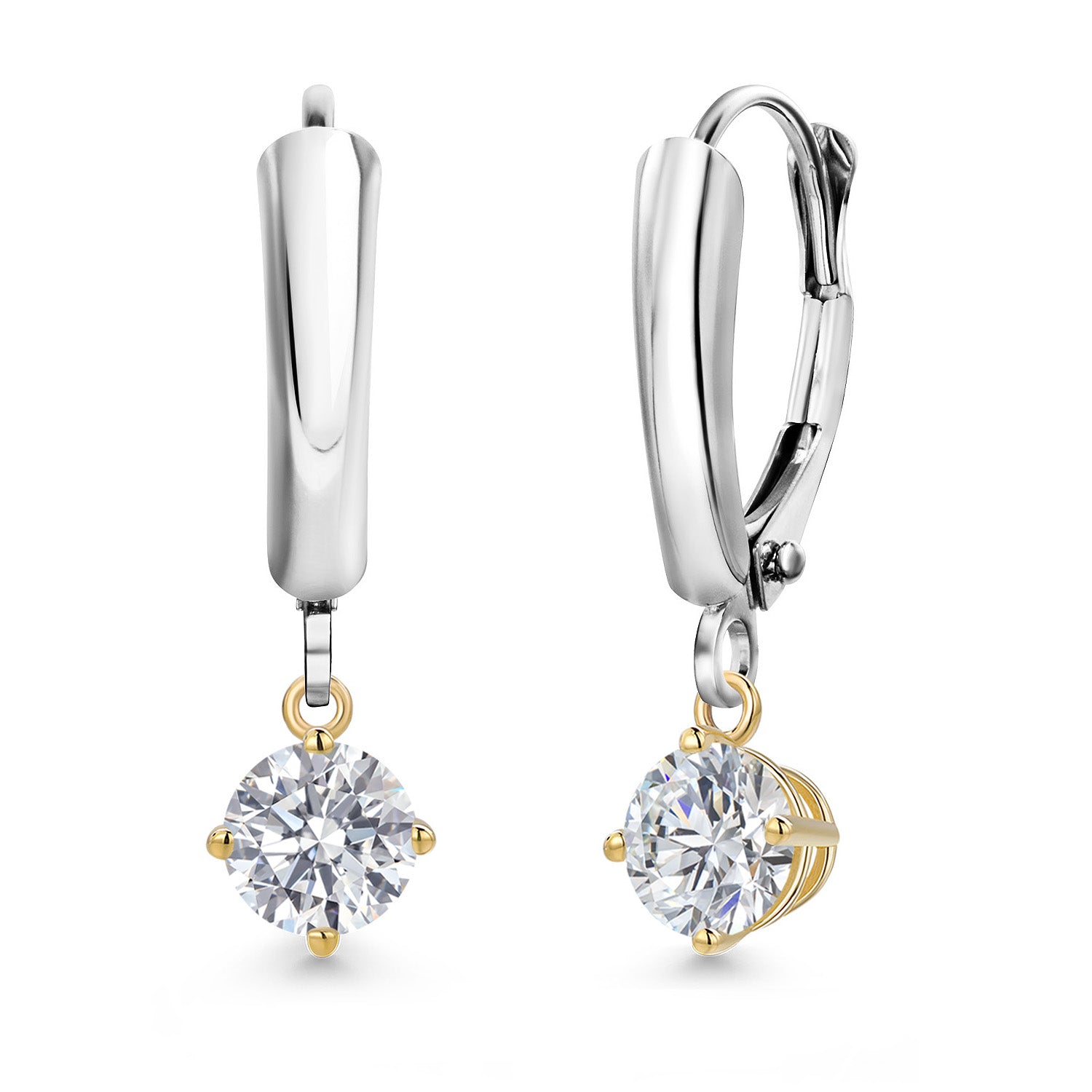 Earrings in 925 Sterling Silver and 10K Yellow Gold