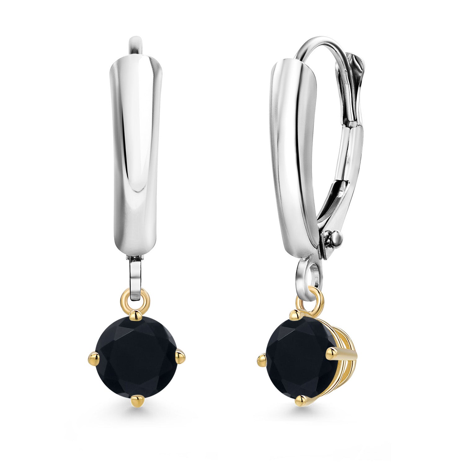 Earrings in 925 Sterling Silver and 10K Yellow Gold