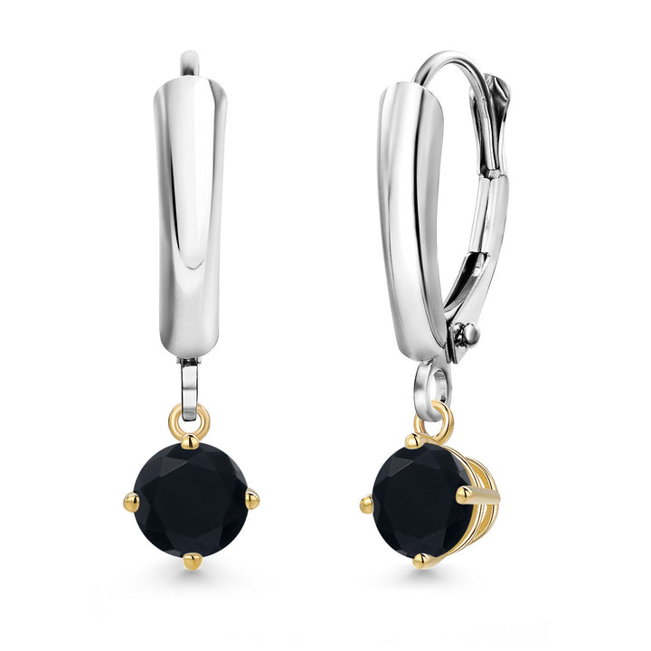 Earrings in 925 Sterling Silver and 10K Yellow Gold