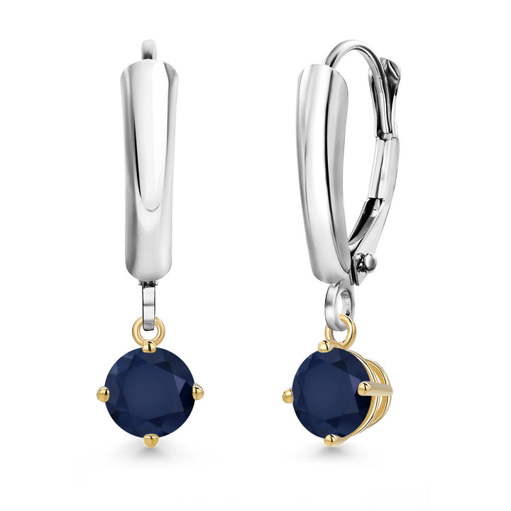 Earrings in 925 Sterling Silver and 10K Yellow Gold