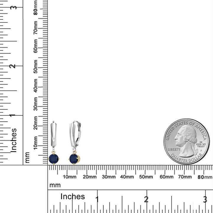 Earrings in 925 Sterling Silver and 10K Yellow Gold