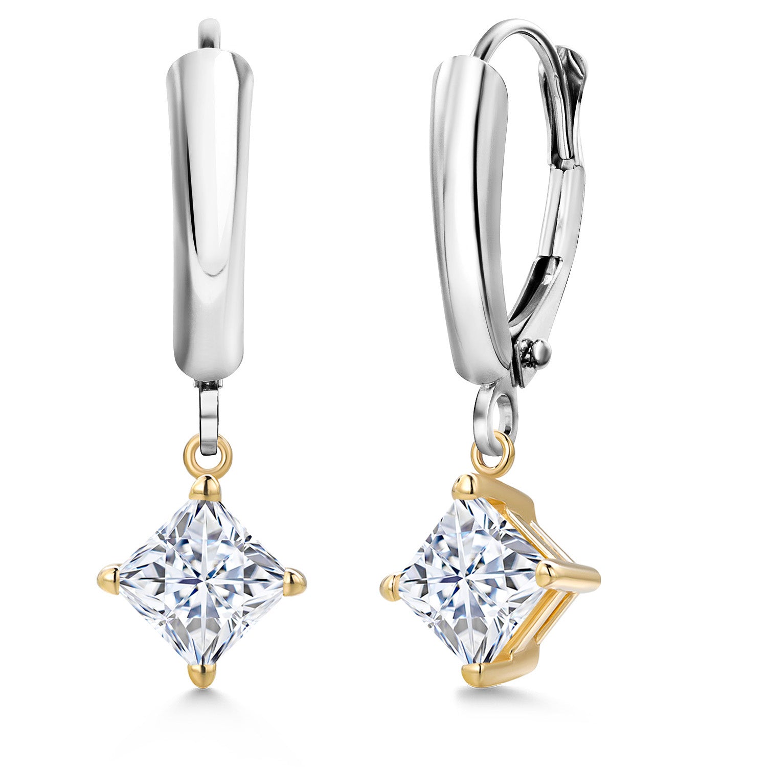 Earrings in 925 Sterling Silver and 10K Yellow Gold