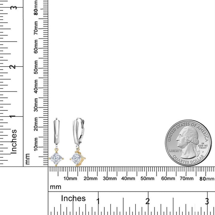 Earrings in 925 Sterling Silver and 10K Yellow Gold