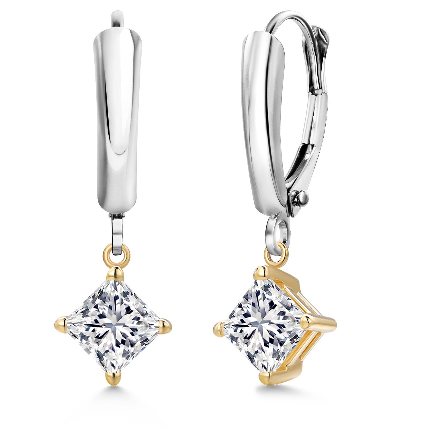 Earrings in 925 Sterling Silver and 10K Yellow Gold