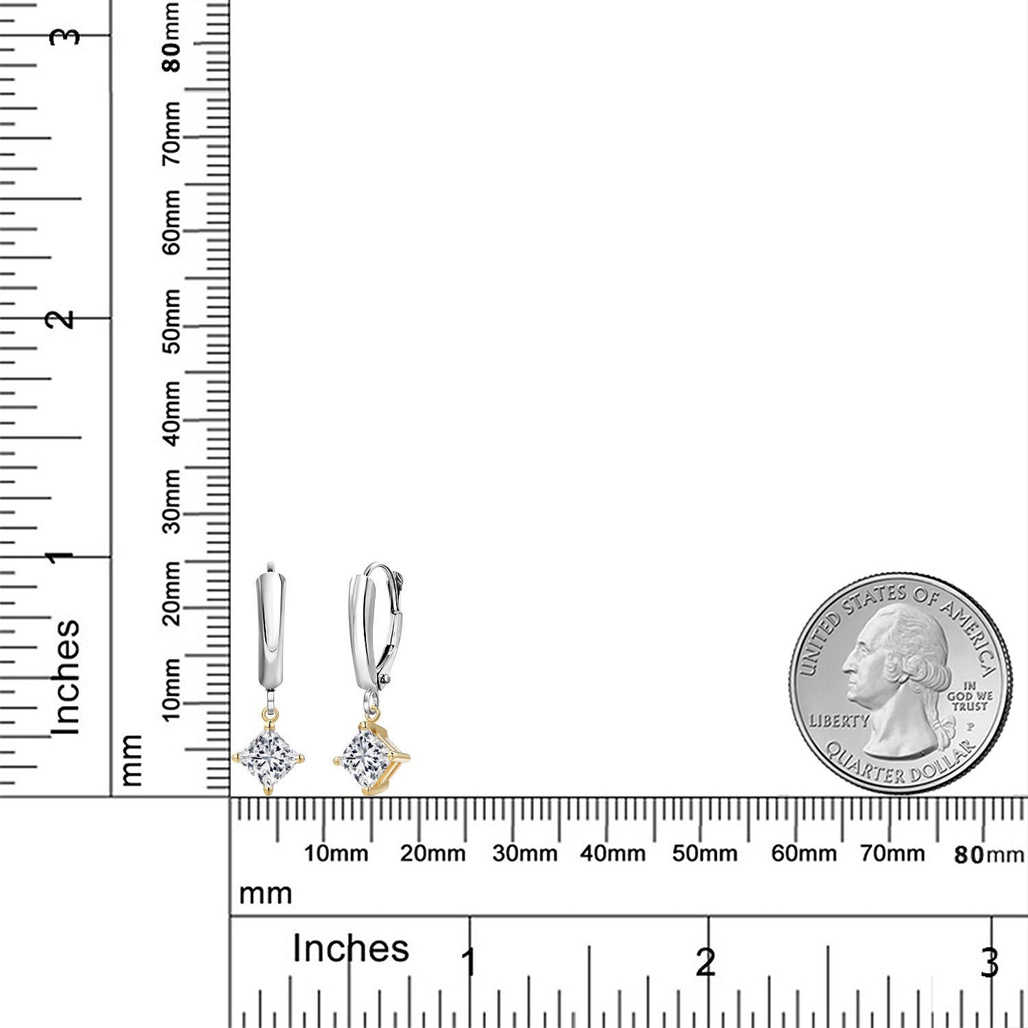 Earrings in 925 Sterling Silver and 10K Yellow Gold