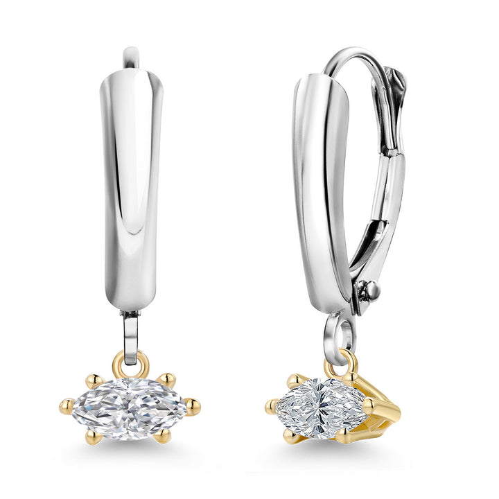 Earrings in 925 Sterling Silver and 10K Yellow Gold
