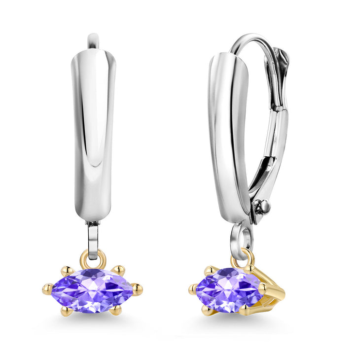 Earrings in 925 Sterling Silver and 10K Yellow Gold